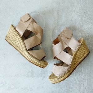 Eileen Fisher Willow Crossed Strap Wedge Sandals